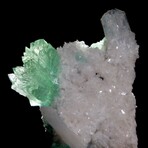 Green Apophyllite Castle & Stilbite with Heulandite on Basalt