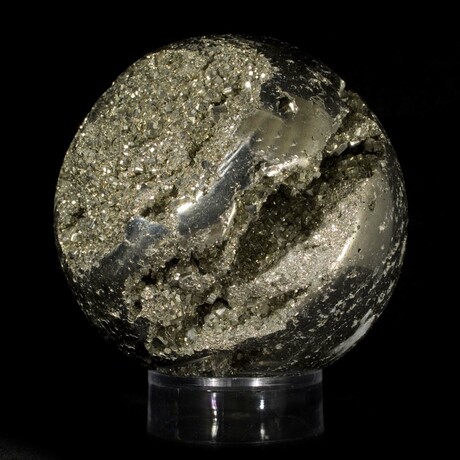 Crystal Filled Pyrite Sphere // Large