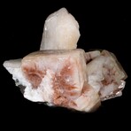 Red Apophyllite with Stilbite on Chalcedony