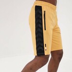 Isaac File Strip Detailed Zipper Pocket Shorts // Mustard (Small)