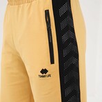 Isaac File Strip Detailed Zipper Pocket Shorts // Mustard (Small)