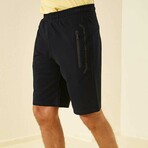 Salvatore Sport Written Shorts // Navy Blue + Black (Small)