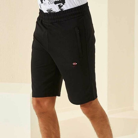 Collin Zipper Detail Shorts // Black (Small)