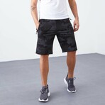 Leonidas Camouflage Patterned Shorts // Black (Small)