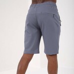 London Hidden Zipper Back Pocket Shorts // Petrol (Small)