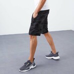 Leonidas Camouflage Patterned Shorts // Black (Small)