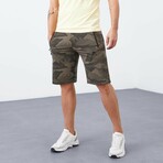 Ryker Camouflage Patterned Shorts // Green (Small)