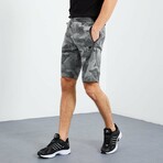 Kody Camouflage Patterned Shorts // Gray Melange (Small)