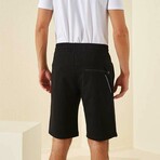Collin Zipper Detail Shorts // Black (Small)