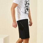 Collin Zipper Detail Shorts // Black (Small)