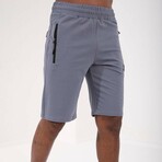 London Hidden Zipper Back Pocket Shorts // Petrol (Small)