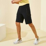 Salvatore Sport Written Shorts // Navy Blue + Black (Small)