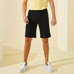 Salvatore Sport Written Shorts // Navy Blue + Black (Small)