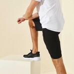 Collin Zipper Detail Shorts // Black (Small)