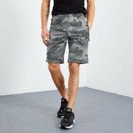 Kody Camouflage Patterned Shorts // Gray Melange (Small)