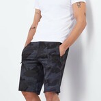 Leonidas Camouflage Patterned Shorts // Black (Small)