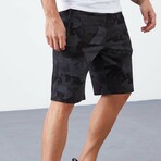 Leonidas Camouflage Patterned Shorts // Black (Small)
