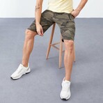 Ryker Camouflage Patterned Shorts // Green (Small)