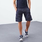 Caden Camouflage Patterned Pocket Shorts // Smoked (Small)