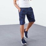 Vance Camouflage Patterned Pocket Shorts // Indigo (Small)