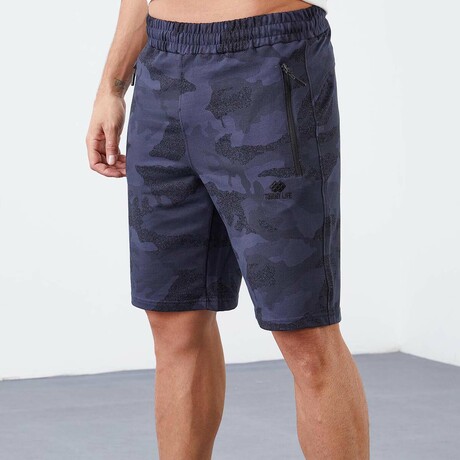 Jeff Camouflage Patterned Pocket Shorts // Smoked (Small)