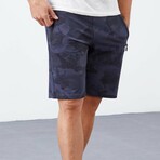 Jeff Camouflage Patterned Pocket Shorts // Smoked (Small)