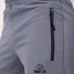 London Hidden Zipper Back Pocket Shorts // Petrol (Small)