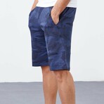 Vance Camouflage Patterned Pocket Shorts // Indigo (Small)
