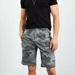 Kody Camouflage Patterned Shorts // Gray Melange (Small)