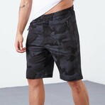 Leonidas Camouflage Patterned Shorts // Black (Small)