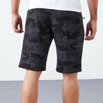 Leonidas Camouflage Patterned Shorts // Black (Small)
