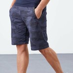 Caden Camouflage Patterned Pocket Shorts // Smoked (Small)