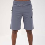 London Hidden Zipper Back Pocket Shorts // Petrol (Small)