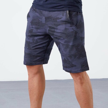 Caden Camouflage Patterned Pocket Shorts // Smoked (Small)