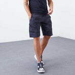 Caden Camouflage Patterned Pocket Shorts // Smoked (Small)