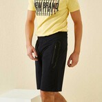 Salvatore Sport Written Shorts // Navy Blue + Black (Small)