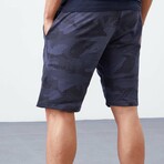 Caden Camouflage Patterned Pocket Shorts // Smoked (Small)