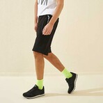 Andy Sport Written Shorts // Black + White (Small)