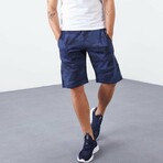 Vance Camouflage Patterned Pocket Shorts // Indigo (Small)