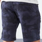 Jeff Camouflage Patterned Pocket Shorts // Smoked (Small)