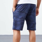 Vance Camouflage Patterned Pocket Shorts // Indigo (Small)