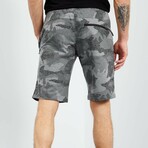 Kody Camouflage Patterned Shorts // Gray Melange (Small)