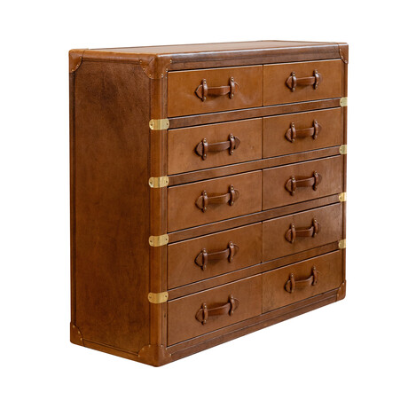 Chest 10-Drawer Polo Console // Cognac