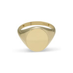 Solid 10k Yellow Gold Oval Shiny Signet Ring // Size 7