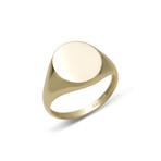 Solid 10k Yellow Gold Oval Shiny Signet Ring // Size 7