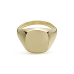 Solid 10k Yellow Gold Large Shiny Signet Ring // Size 7