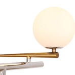 Quarte 64" 2-Light Floor Lamp // Chrome Base + Gold Accents