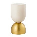 Calista Round Side Table, Gold/Ivory