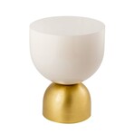 Calista Iron Round Side Table, Brass - Ivory