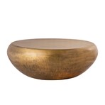 Helios Drum Shape Coffee Table, Brass